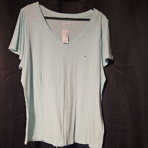 Light Blue V-Neck Short Sleeve Tee